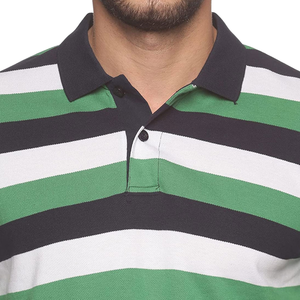 Wholesale <b>Mens</b> Casual Polo T <b>Shirt</b> with Modern Colorblock Style Short Sleeve Turn Down <b>Collar</b> Comfortable Knit Fabric - Product Image 3