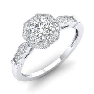 Bagues de fiançailles REYES personnalisées en argent sterling 925 et moissanite, design classique, plaqué or, bijoux fins, cadeau pour elle - Product Image 2