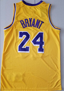 Maillots de basket-ball classiques respirants de haute qualité, unisexes, America 24 Bryant Retro, jaune or, violet, noir, courts, cousus - Product Image 3
