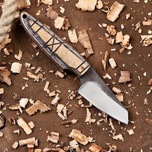 Couteau à lame fixe en acier 12C27 personnalisé, manche intégral, couteau EDC pour le désossage, la chasse, le camping, étui en cuir Pancake, outil de survie en plein air - Product Image 4