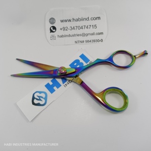 กรรไกรตัดผมสำหรับช่างตัดผมมือขวา ยี่ห้อ Habi Industries คุณภาพสูง ปลายทู่ ผลิตตามสั่ง ขายดี ผลิตจากสแตนเลส ดีไซน์ทันสมัย - Product Image 5