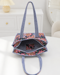 Sac fourre-tout matelassé en coton fait main, style bohème vintage, sac à bandoulière pour femme, léger, élégant, durable, en toile avec fermeture éclair intérieure - Product Image 3