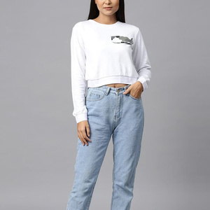 เสื้อฮู้ดครอปผู้หญิง ผ้าโพลีเอสเตอร์/คอตตอนทอ กันน้ำ สวมใส่สบาย สไตล์ลำลอง สตรีทแวร์ แฟชั่นฤดูหนาว - Product Image 1