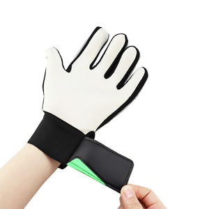 Football Goalkeeper Gloves <b>Full</b> Finger PU Leather Silicone Printed Non <b>Slip</b> Breathable Adjustable Wrist Strap Hook Loop Closure - Product Image 6
