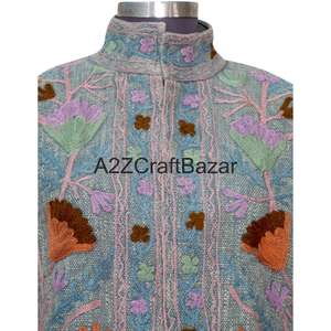 Veste TNT vintage à motif floral, printemps, multi-saisons, 100% coton, broderie Suzani, design dessiné à la main, écologique - Product Image 3