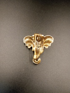 Elephant Head Silver Gold Plated Moissanite Polki Stone <b>Brooch</b> Unisex Engagement Wedding Fashion Accessory Gift - Product Image 1