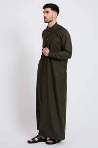 Túnica Masculina al por Mayor, Estilo Árabe Saudí, Manga Larga, Largo hasta el Tobillo, Poliéster Transpirable, Ligera, Informal, Antiarrugas, para Ramadán, Musulmana - Product Image 2