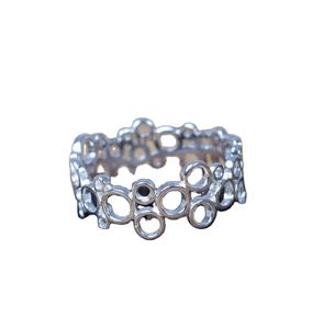 Anillo de Plata de Ley 925 con Baño de Oro Rosa y Rodio, con Piedra Natural en Forma de Círculo, para Ella - Regalo Moderno - Product Image 1