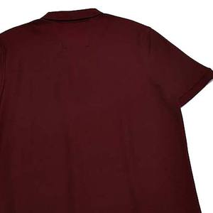 เสื้อโปโลแขนสั้นสีเบอร์กันดีสำหรับผู้ชาย สีพื้น ผ้าถักลำลอง ระบายอากาศได้ดี ผ้าฝ้าย ติดกระดุมด้านหน้า ทรงปกติ - Product Image 5