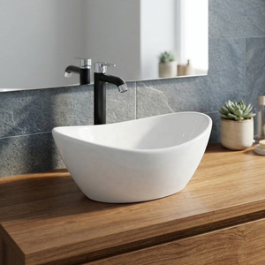 Vistaar Lavabo à poser rectangulaire en granit blanc moderne – Conception écologique à montage sur plan avec cuve de 9 L - Product Image 6