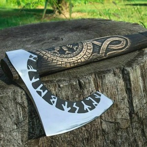 Hacha tomahawk de acero inoxidable, mango de fresno envuelto en cuero, mango de palisandro, hacha de supervivencia, hacha hecha a mano para hombres - Product Image 5