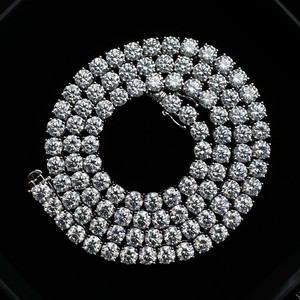 IGI Certified 14K Gold & 925 Sterling Silver <b>Rope</b> <b>Chain</b> Cuban Necklace Bezel Setting VVS Moissanite Trendy Gift - Product Image 4