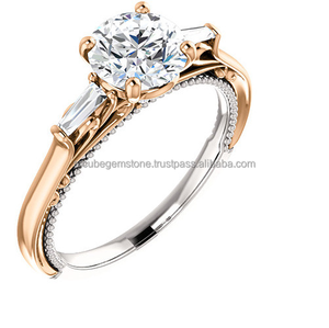 Anillo de compromiso de corte de 3,75 quilates más buscado, oro blanco de 14K, banda de boda de moissanita, piedra de diamante, chapado en oro, regalo para bodas - Product Image 4