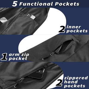 เสื้อแจ็คเก็ตซอฟต์เชลล์มีฮู้ดสำหรับผู้ชาย ฤดูใบไม้ร่วง เหมาะสำหรับการเดินทาง ระบายอากาศได้ดี กันน้ำ เสื้อคลุมสำหรับกิจกรรมกลางแจ้ง มีโลโก้ด้านหน้า - Product Image 3