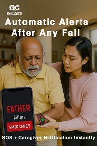 Montre connectée GPS 2025 QC V22 pour personnes âgées avec WiFi, appel SOS, détection de chute, moniteur de fréquence cardiaque, tension artérielle et suivi du sommeil, IP67 - Product Image 6