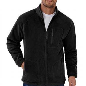Veste polaire homme vert olive, entièrement zippée, col montant, décontractée, respirante, coupe-vent, vêtement d'extérieur hiver, coupe droite, polyester, fermeture éclair avant - Product Image 5