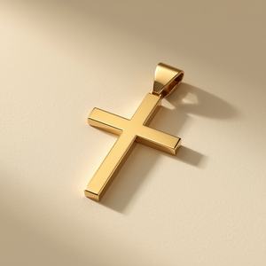 Colgante de Cruz Minimalista en Oro Blanco de 14K, Joyería Religiosa Cristiana de Lujo para Mujeres y Hombres - Product Image 5