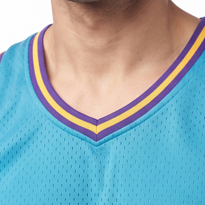 Maillot de basket-ball pour hommes, qualité supérieure, vêtements de sport, maillots de basket-ball sans manches à col en V pour hommes, 100% polyester - Product Image 4