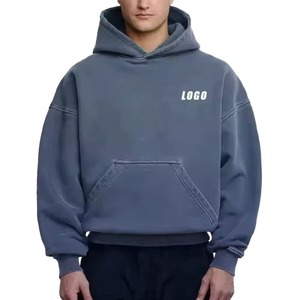 Sudadera con Capucha y Cremallera, Logotipo Bordado Personalizado en la Parte Delantera, Bolsillo, Corte Holgado, Transpirable, Ecológica, 100% Algodón Felpa - Product Image 2