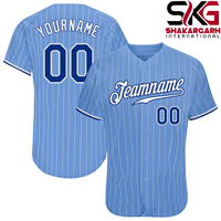Maillot de baseball personnalisé à rayures pour adultes |   Uniforme d'équipe court en sublimation |   Nom et numéro personnalisés, séchage rapide, respirant