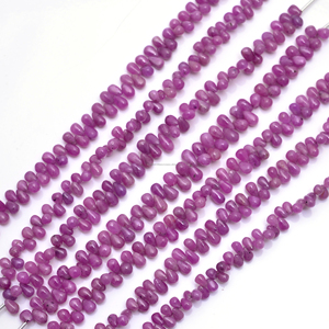 Drops Shape 8 Inch Pink Sapphire Smooth Gemstone Beads Strand <b>crystal</b> Gemstone beads For Making Jewelry Bracelet Necklace - Product Image 1
