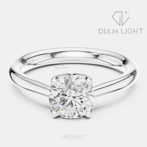 Bague de fiançailles solitaire ronde 1,10 carat, bijoux fins, certifiée IGI, or blanc 14 carats, diamant de laboratoire, bague d'anniversaire - Product Image 1