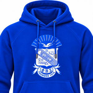 Sudadera con Capucha Azul Rey para Hombre de Phi Beta Sigma con Bordado del Escudo, Fundada en 1914, Bolsillo Canguro, Fraternidad Griega Universitaria - Product Image 5