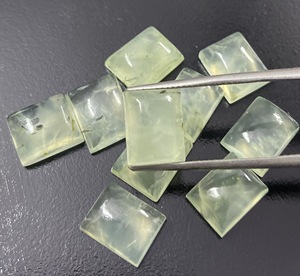 Cabujón Rectangular de Prehnita Natural, Gema Verde para Tiendas de Suministros Lapidarios, Venta al Por Mayor - Product Image 2