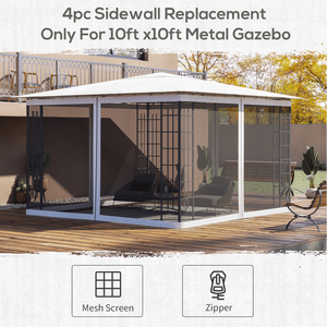 Rete di Ricambio per Giardino 10x12 con Cerniere e Pareti Laterali in Rete per Gazebo e Tende da Patio - Product Image 6