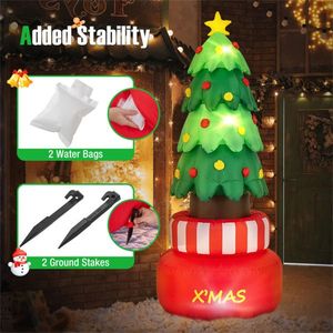 Albero di Natale Gonfiabile da Esterno con Design Autorotante, Impermeabile e Resistente allo Sbiadimento, 2 Picchetti e 2 Sacche d'Acqua - Product Image 5