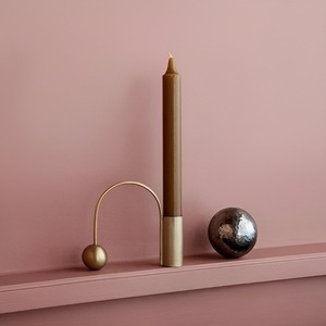 Stainless Steel <b>Candlestick</b> <b>Holder</b> With Arc Design And Metallic Sphere Decorative Home Accent Piece - Product Image 2