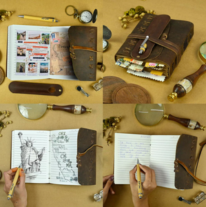 Vintage Leather <b>Journal</b>: Lined Paper <b>Travel</b> Notebook with Pen Holder - Product Image 5