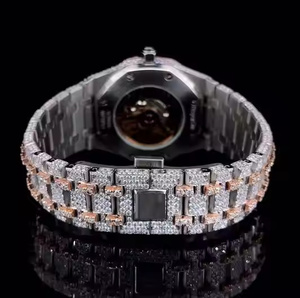 นาฬิกาข้อมือผู้ชาย Velocity Ice Quartz Moissanite Diamond ดีไซน์หรูหรา สปอร์ต โดดเด่น ระยิบระยับ - Product Image 5