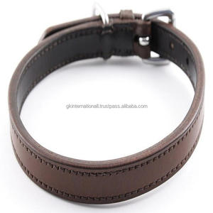 Nouveau Offre Spéciale Collier de chien en cuir tanné végétal double épaisseur fabriqué à la main de la meilleure qualité pour animaux de compagnie de petite ou moyenne taille - Product Image 5