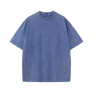 T-shirts Boxy Streetwear Col Rond 100% Coton 220 GSM pour Homme, Coupe Lourde, Imprimé Numérique, Effet Délavé Soleil, Épaules Tombantes - Product Image 1