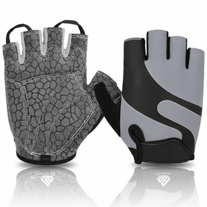 Gants de vélo de montagne mi-doigts en polyester antidérapants, respirants, absorbant les chocs, pour l'été, avec fermeture auto-agrippante, unisexe - Product Image 1