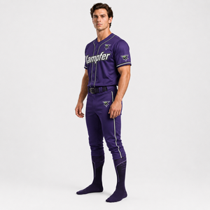 Vêtements de sport personnalisés professionnels avec impression par sublimation intégrale, tissu polyester respirant pour l'identité d'équipe, baseball - Product Image 3