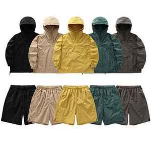 Two Piece Set Breathable Comfortable Men's Windbreaker <b>Tracksuits</b> OEM Printed <b>Tracksuit</b> Men Nylon Jacket and Shorts Sets - Product Image 3