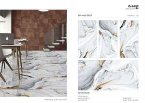 กระเบื้องพอร์ซเลนแกรนด์โกลด์ไฮกลอส 600x1200 ขนาดใหญ่พิเศษ ผิวขัดเงา พรีเมียม สำหรับตกแต่งผนัง พื้น ภายในและภายนอกอาคาร - Product Image 3