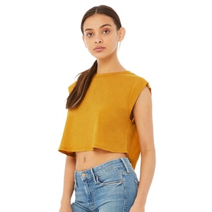 Bella Canvas 8483 Ice Blue Triblend FEMMES FESTIVAL CROPPED TANK triblend Ourlet brut Épaule tombante débardeur respirant - Product Image 5