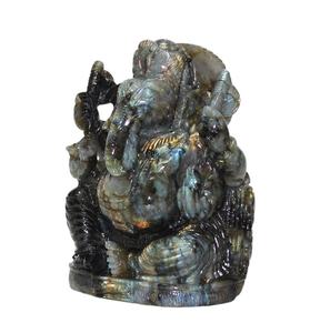 Figurine de Statue sculptée à la main en Labradorite Ganesha de haute qualité - Product Image 1