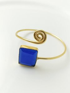 Magnifique bracelet ajustable en quartz tanzanite fait main, plaqué or 18 carats, style moderne et contemporain, produit en gros - Product Image 2