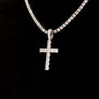Collier pendentif croix en argent sterling 925 avec moissanite, chaîne à maillons, bijoux religieux pour homme et femme, cadeau - Product Image 3