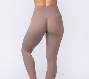 Legging de sport pour femme avec logo personnalisé, taille basse, effet froncé aux fesses, sans couture, pour la gym, le fitness et le yoga - Product Image 2