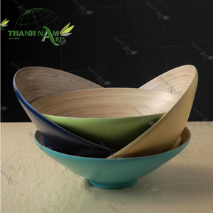Bol à salade léger en bambou du Vietnam, fabriqué à la main sur mesure pour un affichage de table à manger durable avec un design écologique - Product Image 6