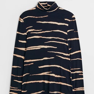 Pull tricoté rayé à col roulé pour femme, manches longues, décontracté, respirant, idéal pour l'automne - Product Image 2