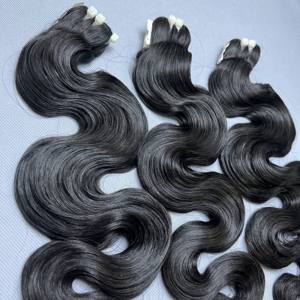 Prix usine Extensions de cheveux humains os droit génie trame cheveux bruts vague de corps faisceaux de cheveux - Product Image 3