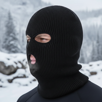 Balaclava tricotée sur mesure, broderie personnalisée, masque intégral pour le froid, masque de ski à 3 trous, masque de cyclisme, cache-tête