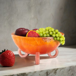 Artisanat moderne décor à la maison Orange résine bol de fruits anneau Base jambes pour Snack service Table pièce maîtresse résine coulée Technique - Product Image 1