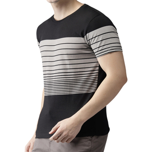 2026 Oversized T-shirts Heavyweight Cotton Custom Logo Strip Blank T Shirts 100% Cotton <b>Drop</b> Shoulder Crew Neck Summer Tee - Product Image 3